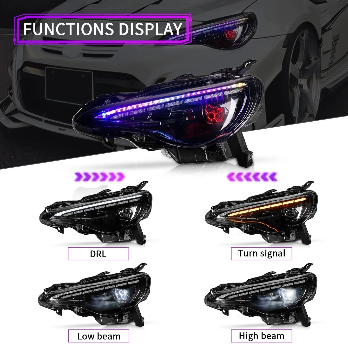 Archaic  86 Auto LED Sequentielles Drehen Scion FR-S GT 86