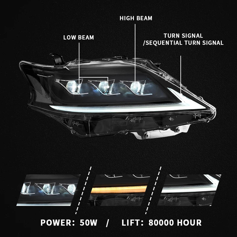 Archaic Factory Car Front lampe Start Animation Blau bis Weiß mit Blinker Für Lexus RX 2012-2014 LED-Scheinwerfer