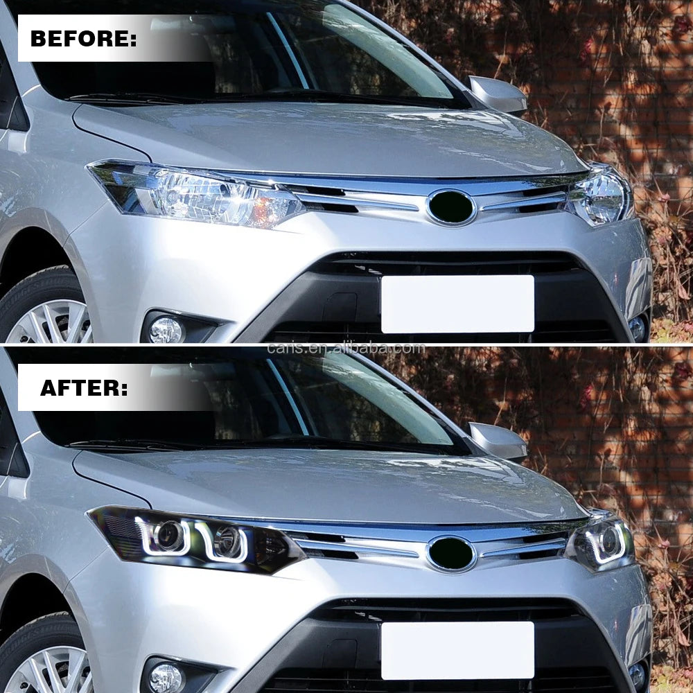 Archaic Factory neues Design für  Vios Autos chein werfer 2014-2018 Plug & Play mit DRL Hoch-/Abblendlicht für  Vios