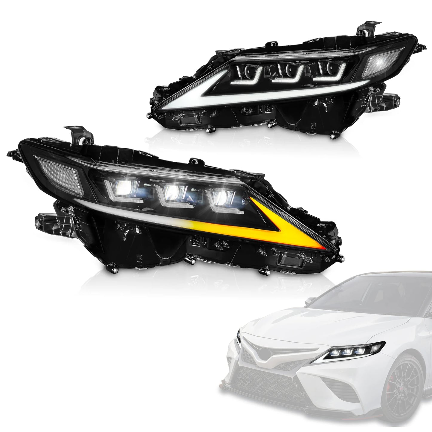 Archaic Full LED Camry 3 Projektoren DRL Front leuchte Plug & Play Sequentielles Signal für  Camry 2018 2023 Scheinwerfer