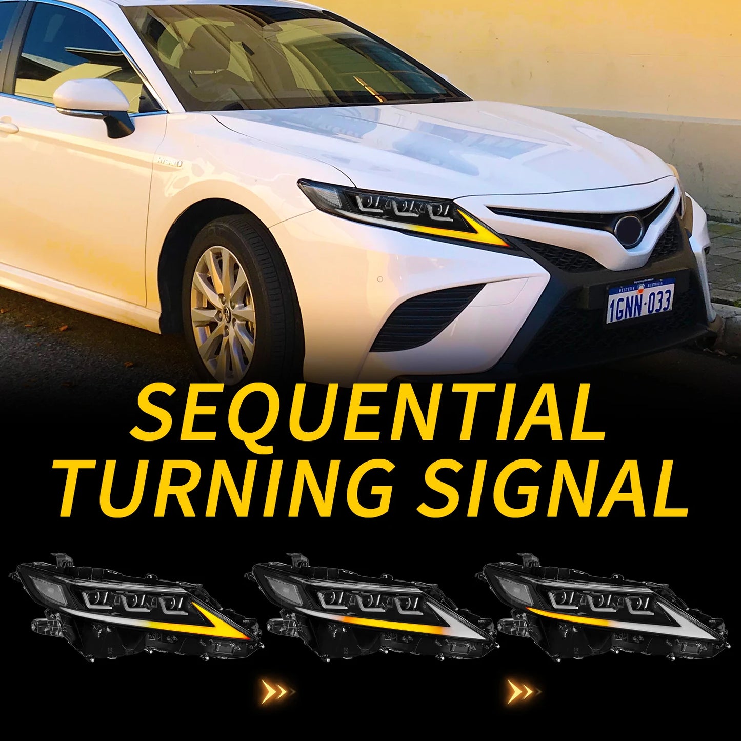 Archaic Full LED Camry 3 Projektoren DRL Front leuchte Plug & Play Sequentielles Signal für  Camry 2018 2023 Scheinwerfer