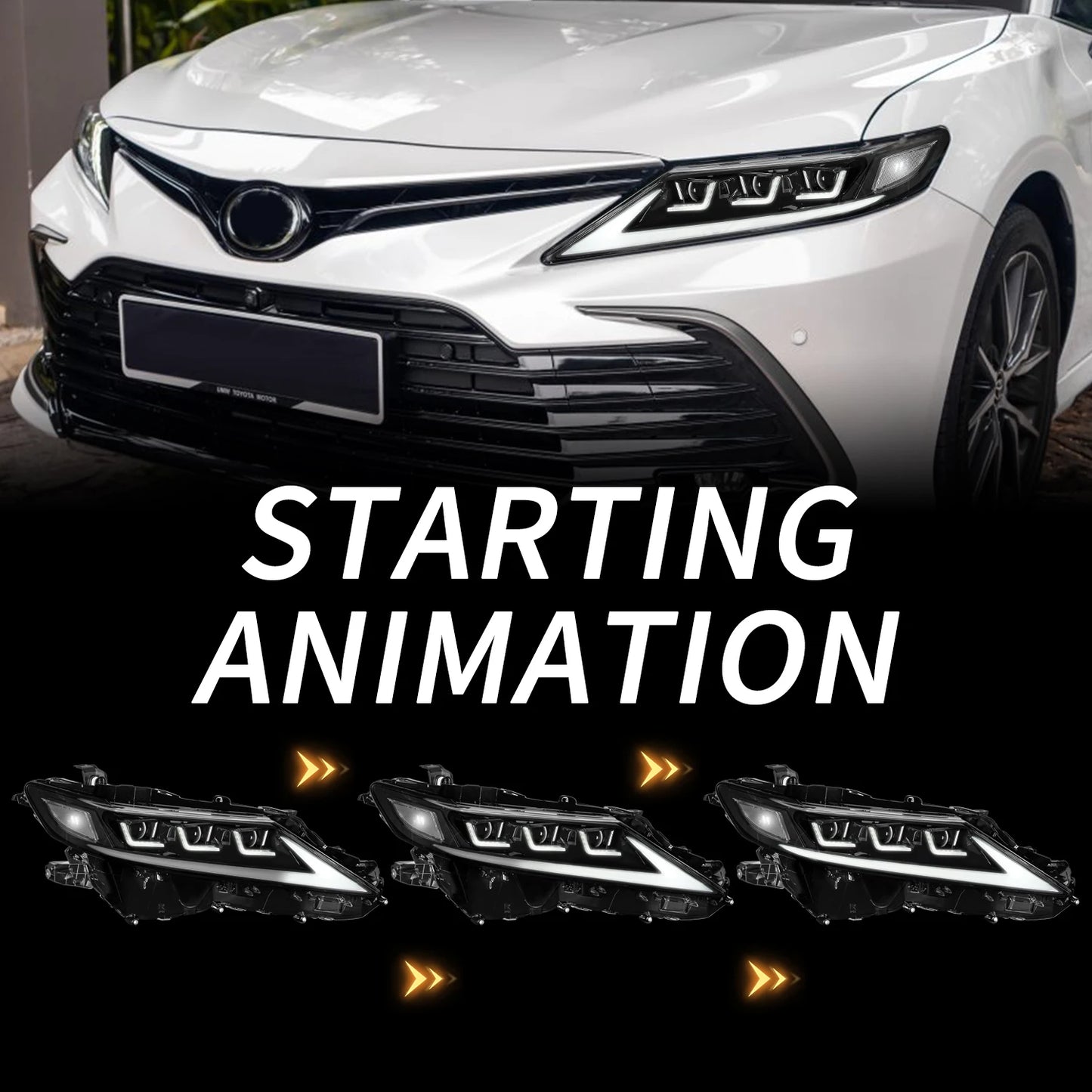 Archaic Full LED Camry 3 Projektoren DRL Front leuchte Plug & Play Sequentielles Signal für  Camry 2018 2023 Scheinwerfer