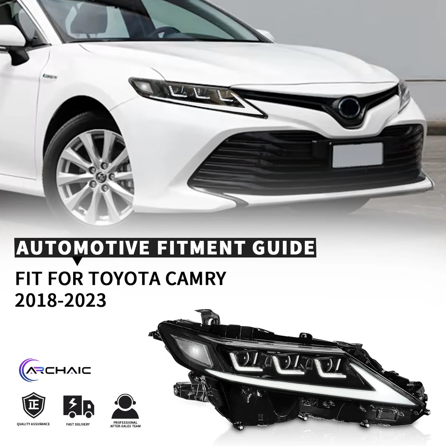 Archaic Full LED Camry 3 Projektoren DRL Front leuchte Plug & Play Sequentielles Signal für  Camry 2018 2023 Scheinwerfer