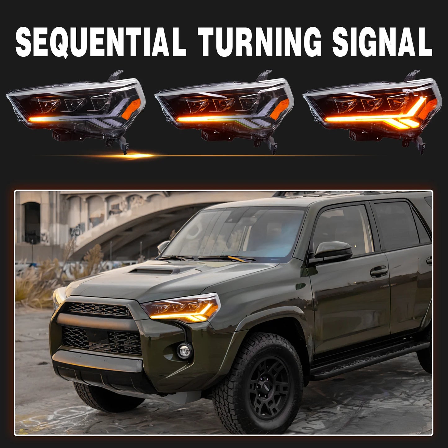 Archaic Großhandel Scheinwerfer mit sequentiellem Blinker Front auto lampe FÜR  4RUNNER 2014-2020 Voll-LED-Scheinwerfer