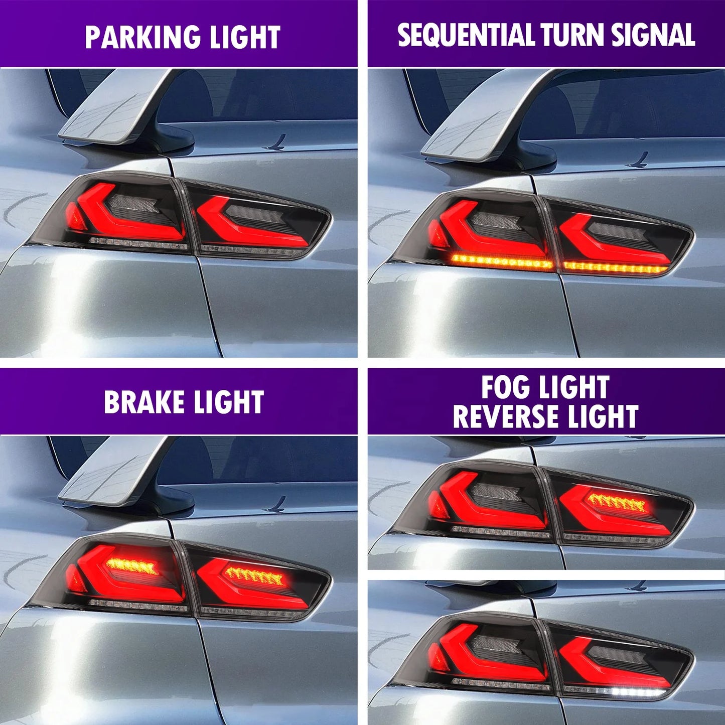 Archaic LED Rücklicht für  Lancer EVO X Rücklicht Lancer EX ES Voll LED Rücklichter Lancer EX 2008-2021 Rücklichter