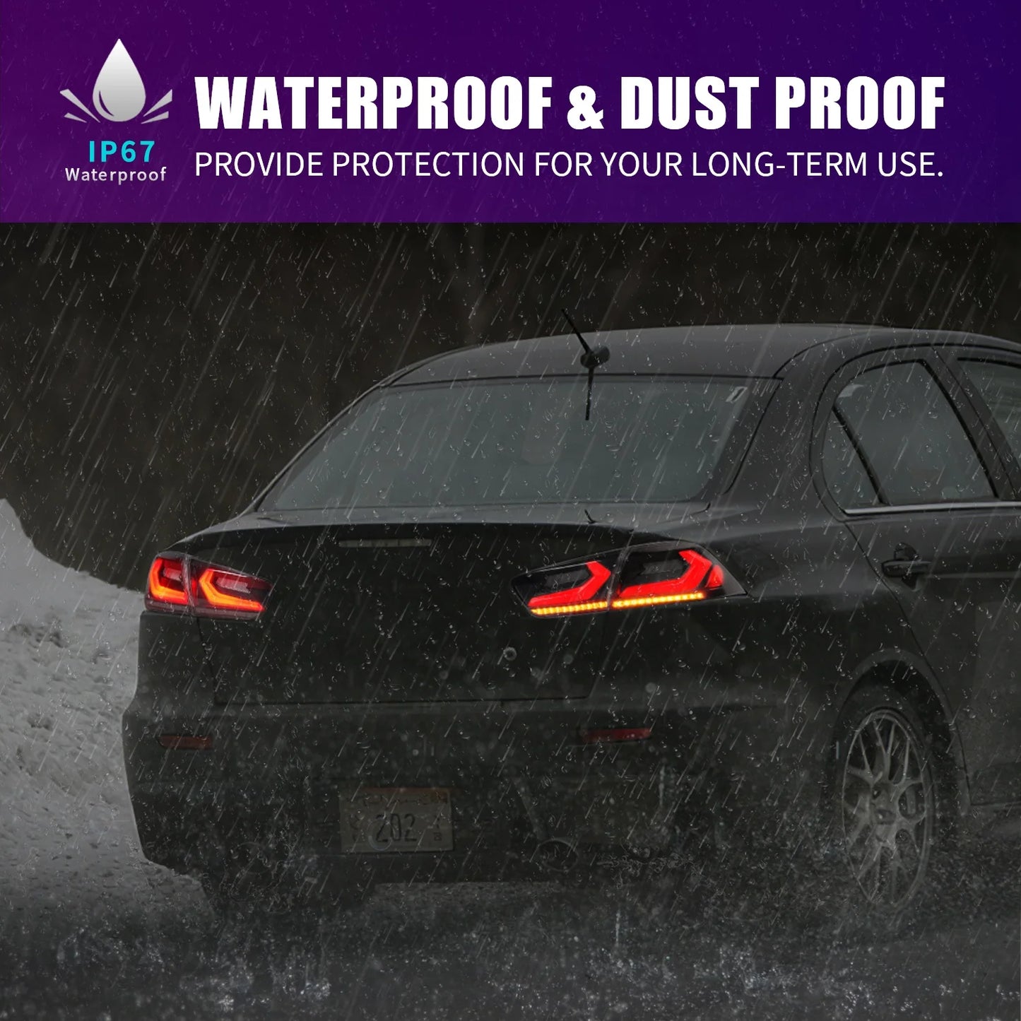 Archaic LED Rücklicht für  Lancer EVO X Rücklicht Lancer EX ES Voll LED Rücklichter Lancer EX 2008-2021 Rücklichter