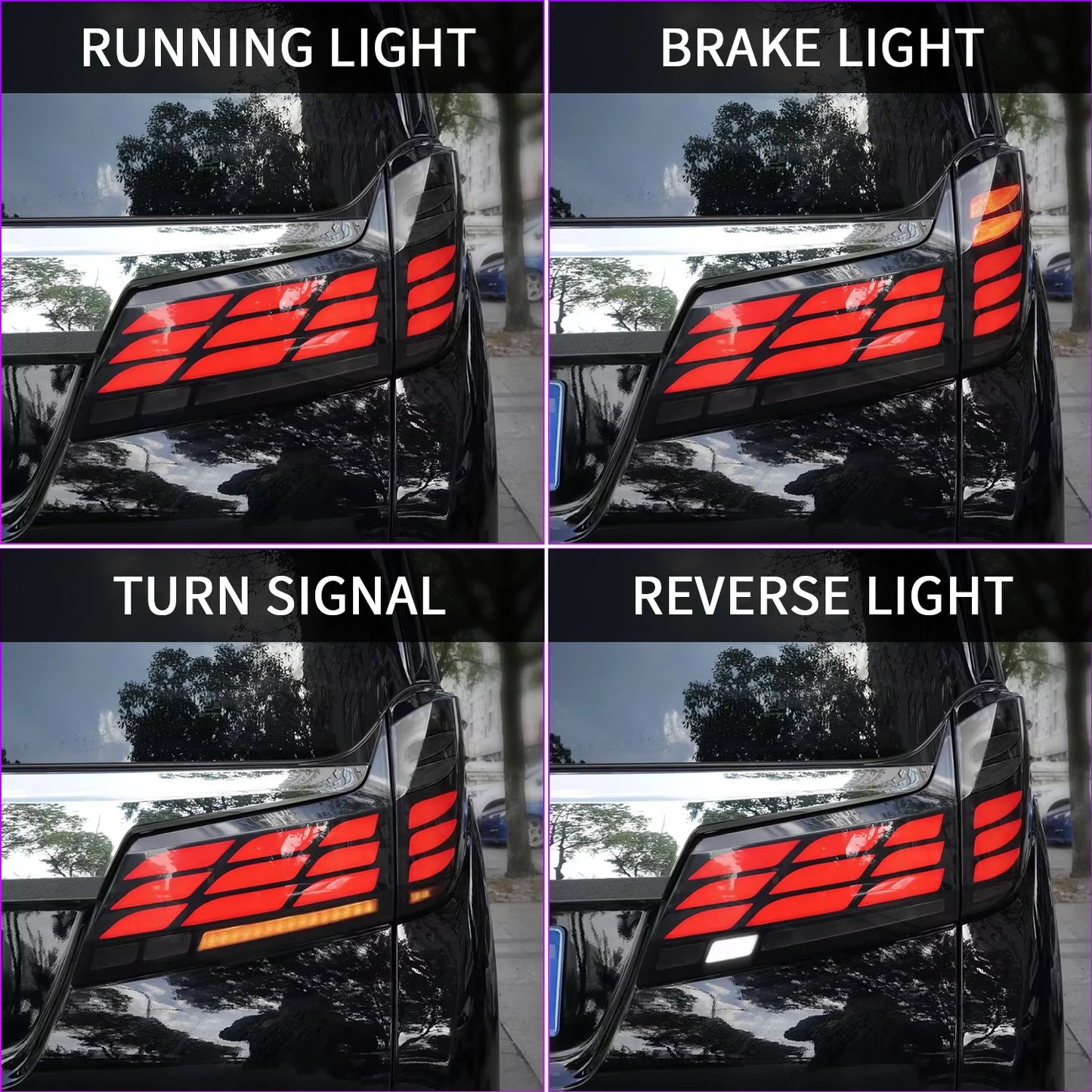 Archaic New Full Led Rücklicht mit sequentiellem Blinker für  Alphard 2015-2024 Auto Rück leuchte