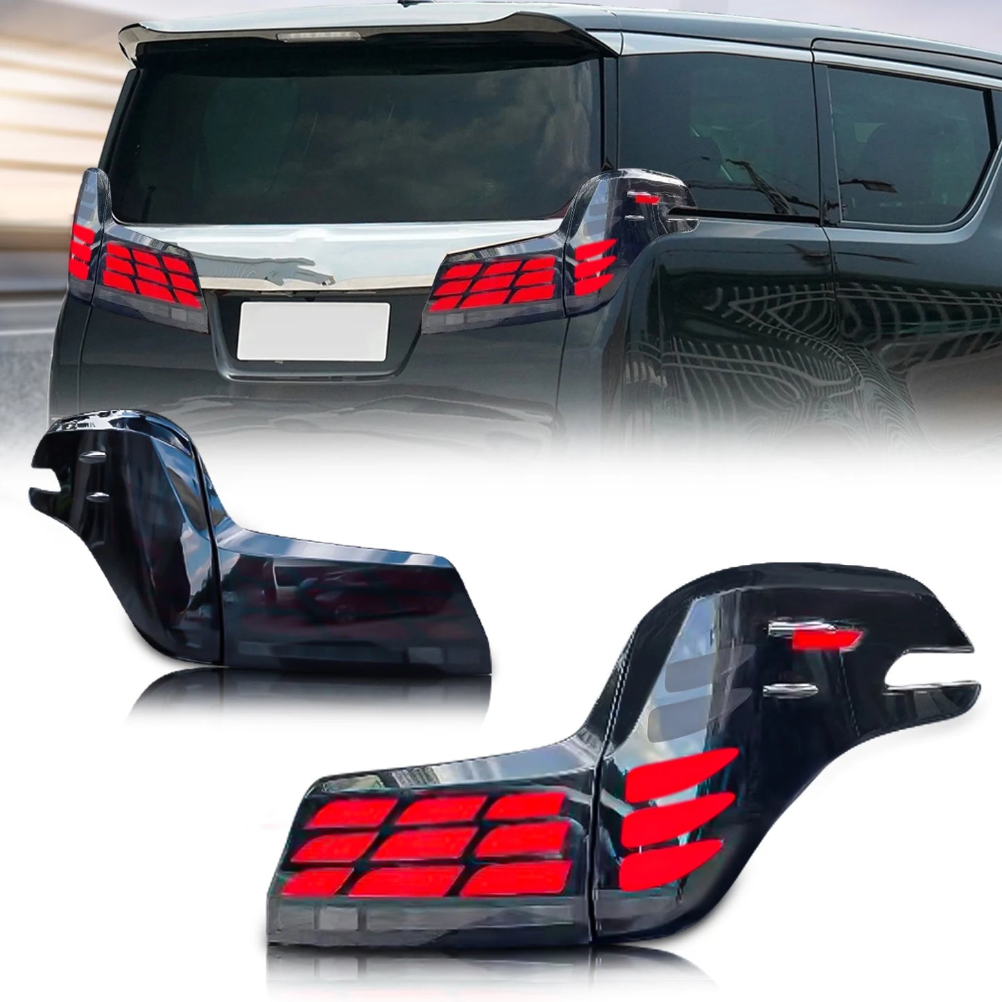 Archaic New Full Led Rücklicht mit sequentiellem Blinker für  Alphard 2015-2024 Auto Rück leuchte