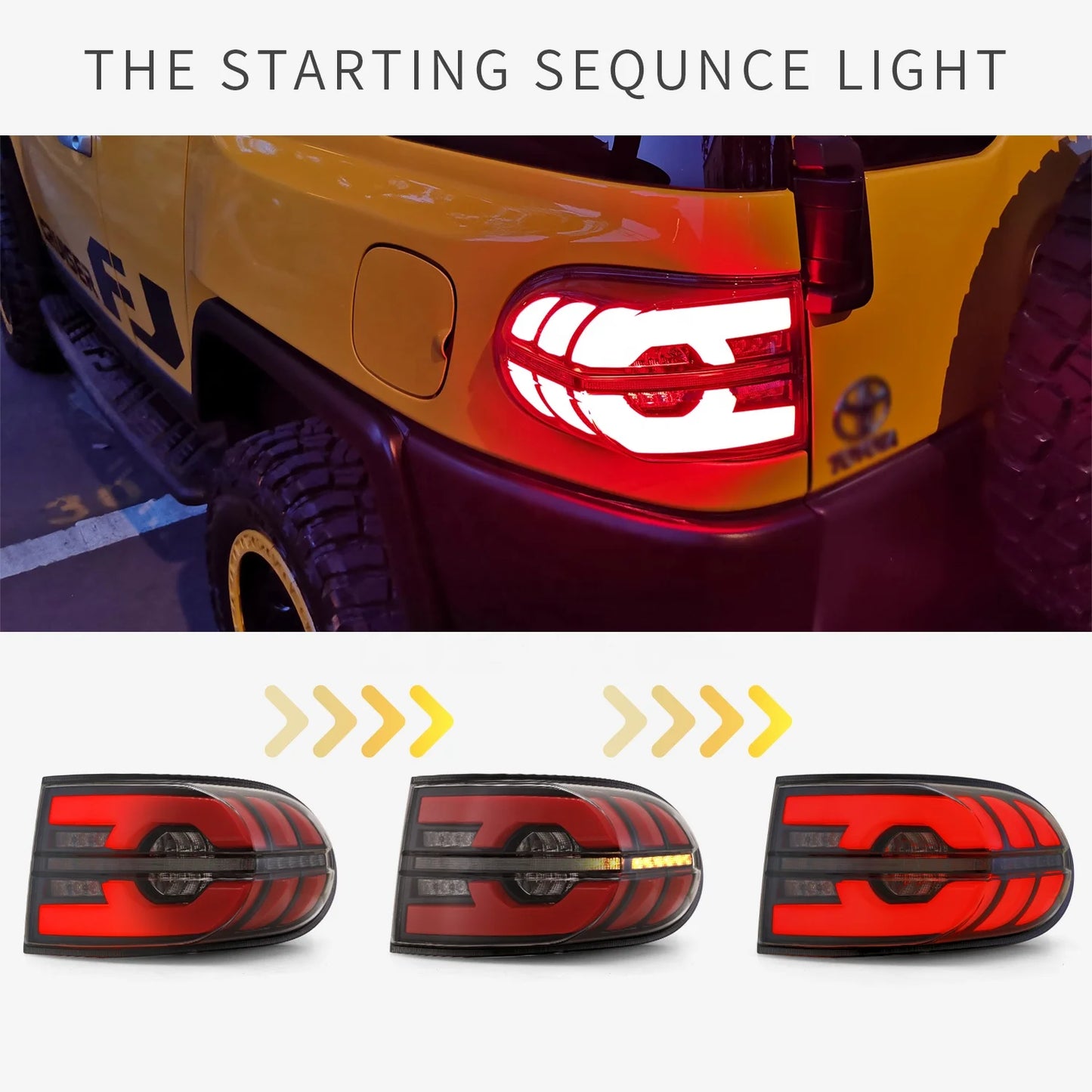 Archaic für FJ Cruiser LED Rücklichter Sequentielles Blinker für  FJ Cruiser Rück leuchte 2007-2015 Rücklicht