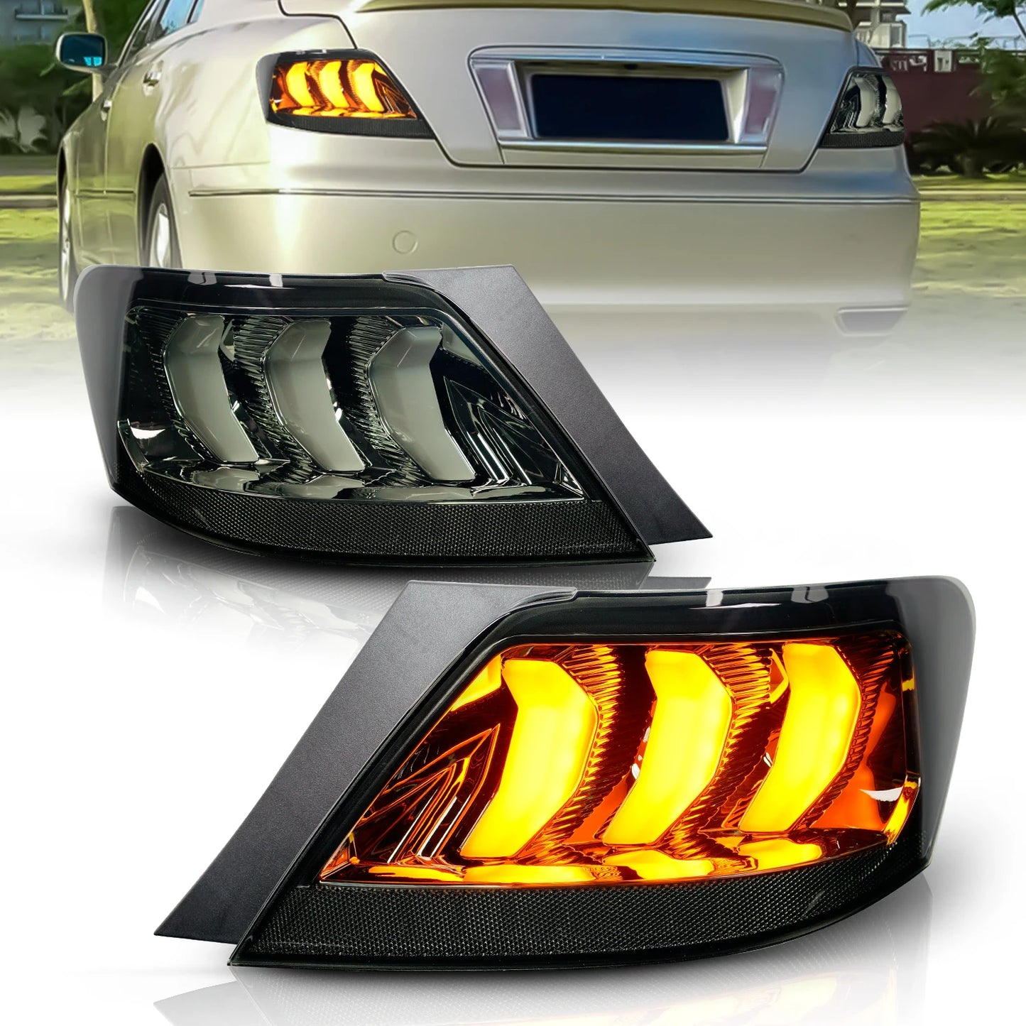 Archaic fabrik LED Mustang Style hinten lichter DRL sequentielle drehen signal für Mark X 2005-2009 rückleuchten For  Reiz