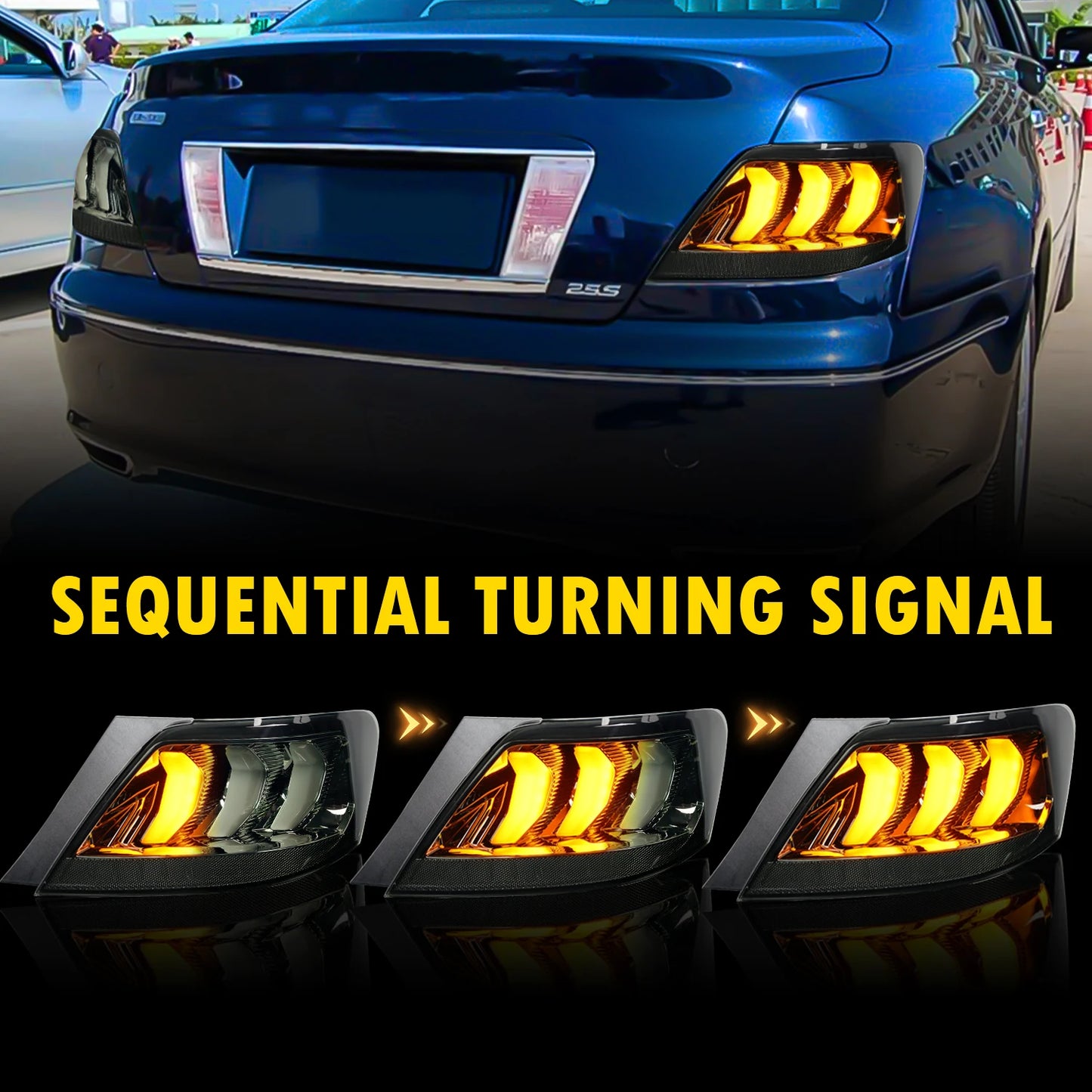 Archaic fabrik LED Mustang Style hinten lichter DRL sequentielle drehen signal für Mark X 2005-2009 rückleuchten For  Reiz