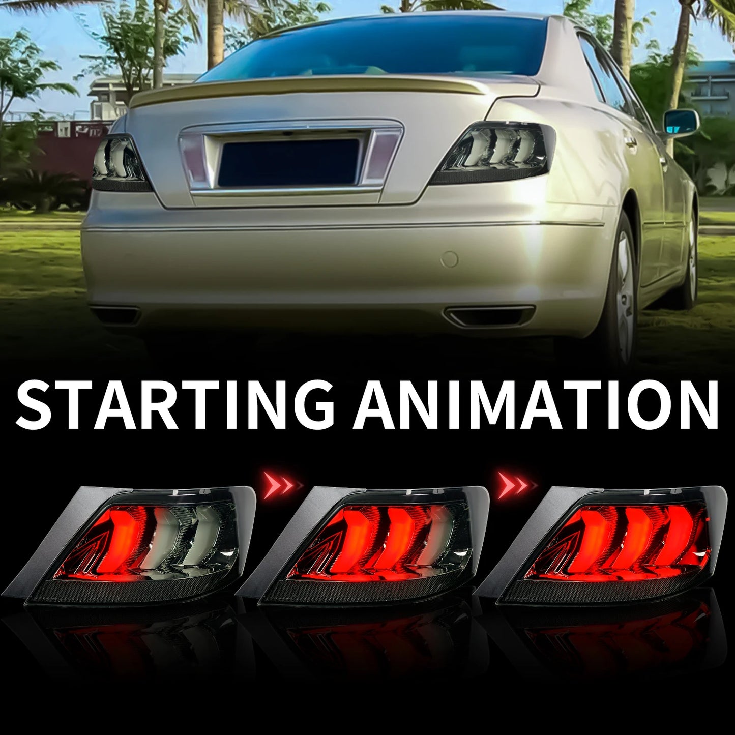 Archaic fabrik LED Mustang Style hinten lichter DRL sequentielle drehen signal für Mark X 2005-2009 rückleuchten For  Reiz