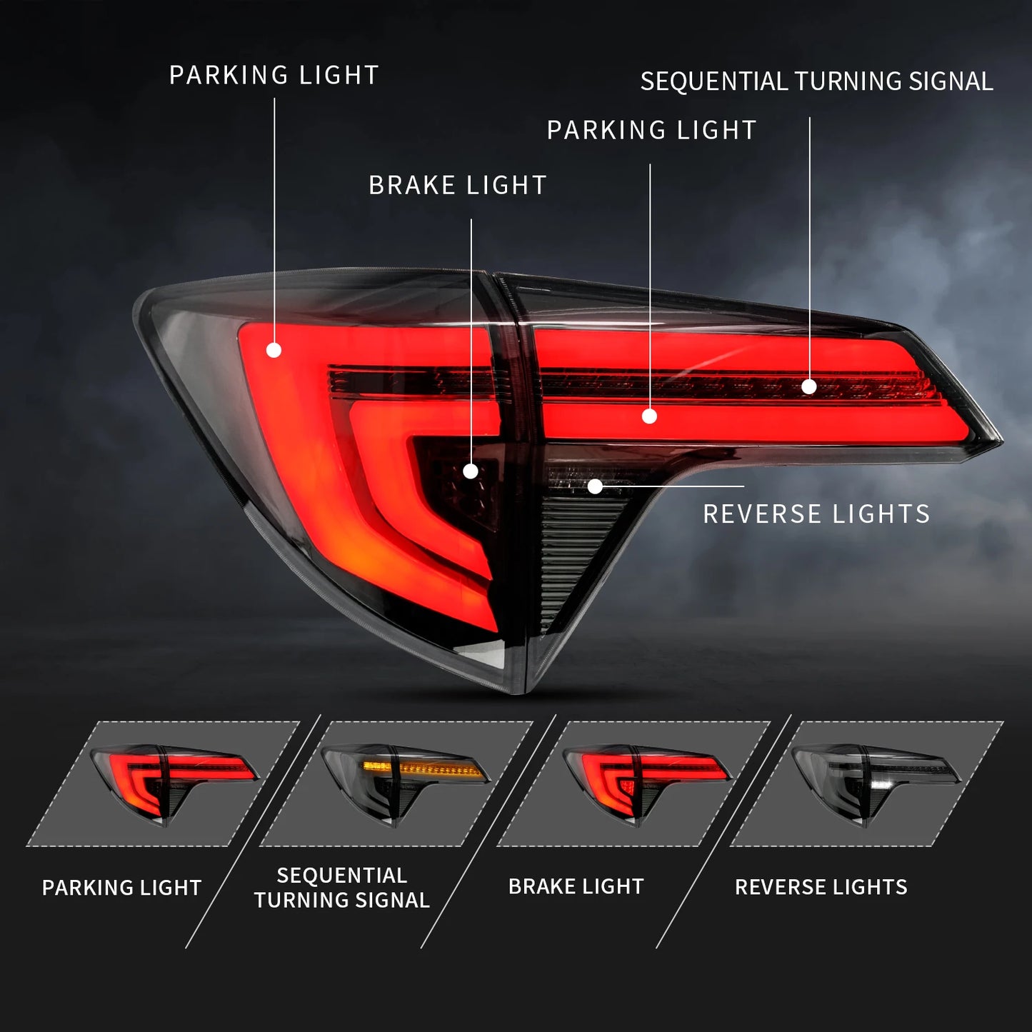 Archaic new design Tail lamp For Vezel Hrv 2015 - 2020 with sequantial turning signal for Vezel Hrv accessory