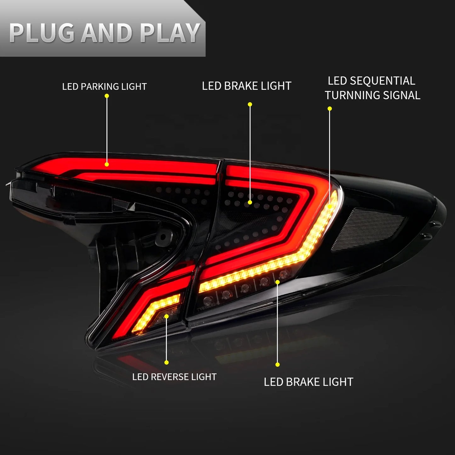 Archaische Auto lampen baugruppe Voll-LED-Rücklicht für CHR 2018-2020 Dynamisches sequentielles Blinker-Auto-Rücklicht für Toyot