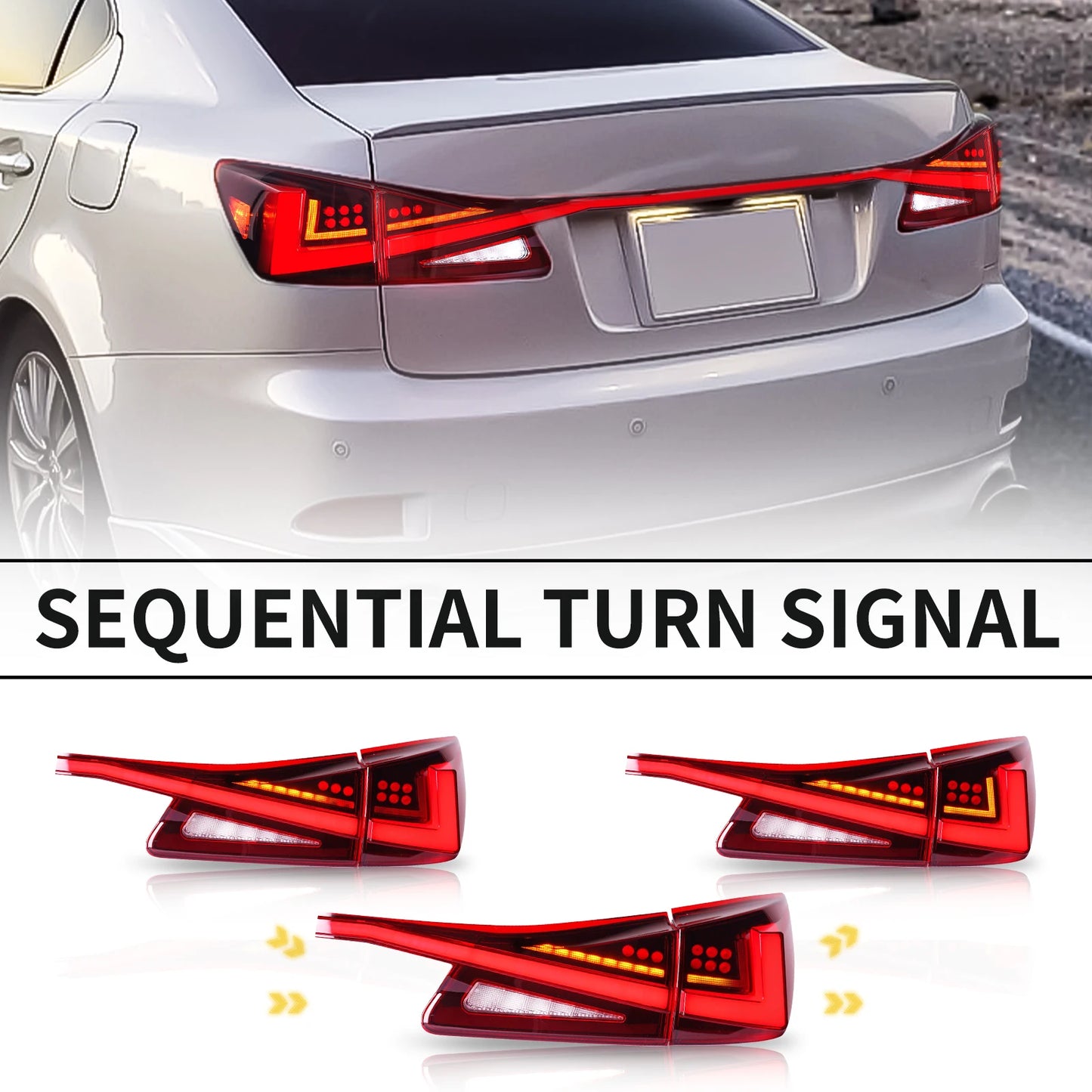 Archaische LED-Hintergrund beleuchtung Animation Sequentielles Drehen für Lexus IS 250 IS350 ISF 2006-2012 Trunk Fit Lexus IS250