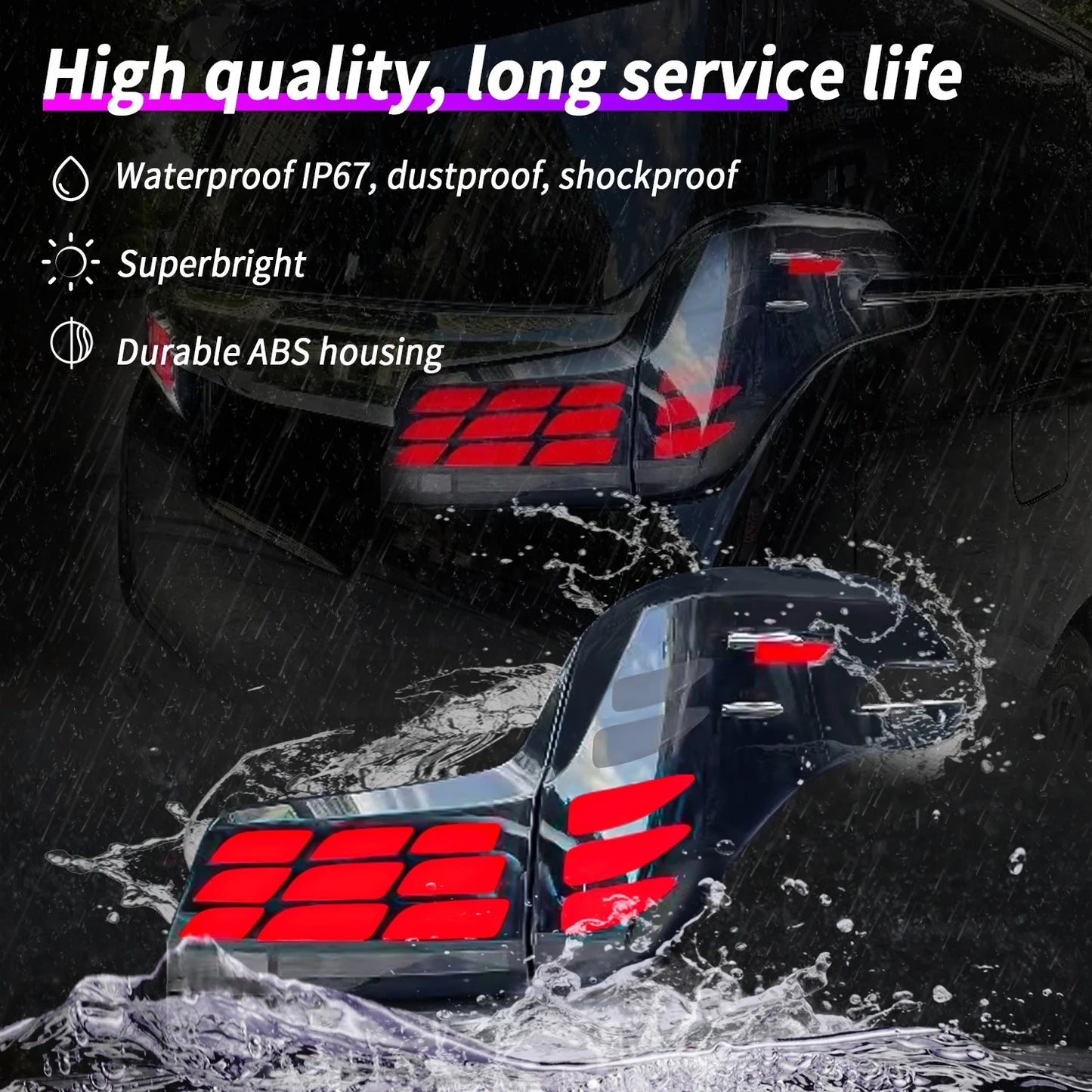 Archaische LED-Rücklichter für  Alphard 2015-2023 Rücklicht mit sequentiellem Blinker Lauflicht Alphard 2020 Rücklicht