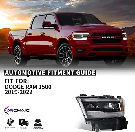 Archaische LED-Scheinwerfer für Dodge Ram 1500 2019-2022 OE-Scheinwerfer baugruppen für 5. ASV Ram Linke Fahrerseite