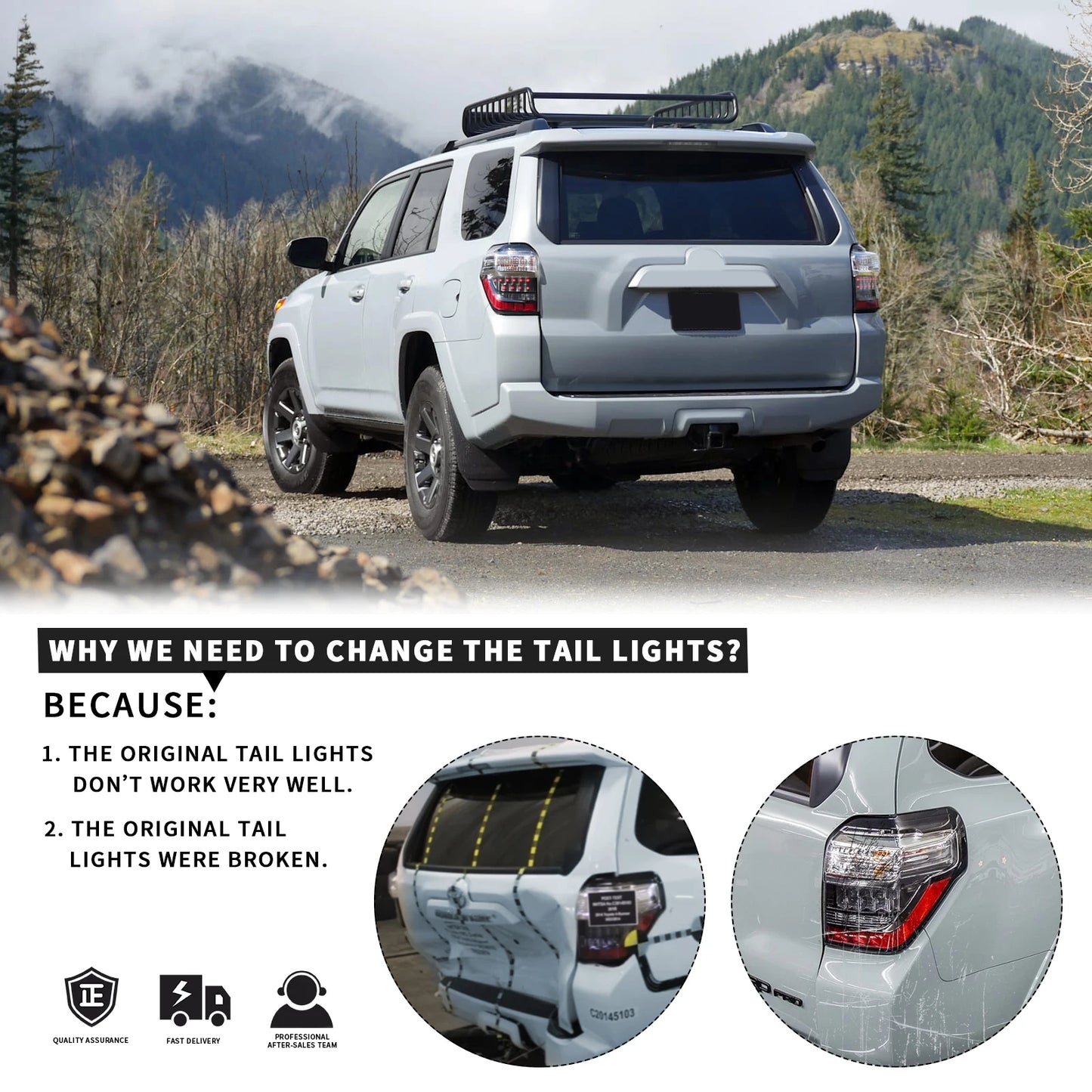 Archaische Rücklicht baugruppe Passend für 2015-2020  4Runner OE Style Klare Linse Rücklicht baugruppe Plug and Play