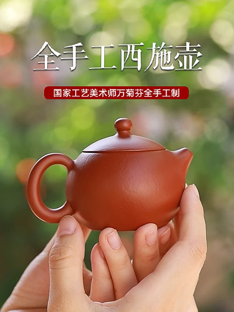 Authentic Yixing Purple Clay Famous Master Pure Handmade Raw Mineral Red Mud Dahongpao Small Capacity Kung Fu Tea Xishi Pot