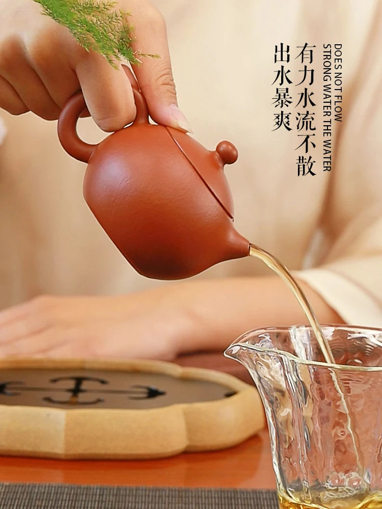 Authentic Yixing Purple Clay Famous Master Pure Handmade Raw Mineral Red Mud Dahongpao Small Capacity Kung Fu Tea Xishi Pot