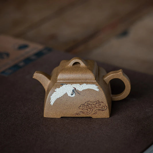 Authentic Yixing Purple Clay Teapot Tea Set Handmade Mingya Square Pot National Work Boutique Small Capacity