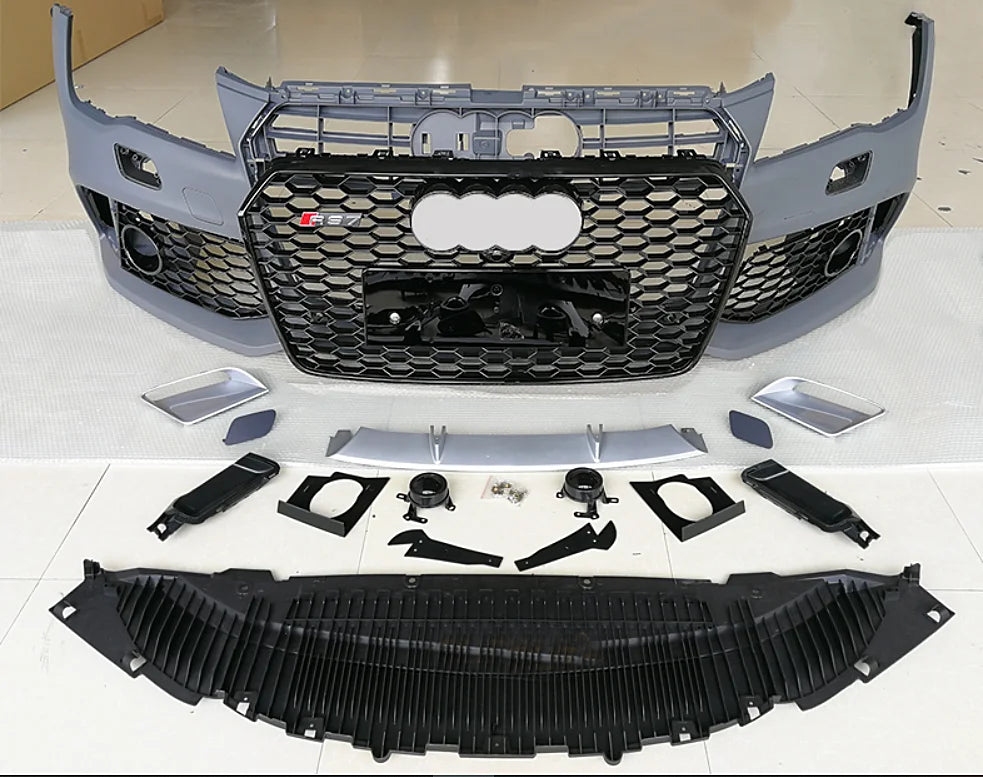 Auto Body System RS7 Type Car Bumper With Grill For  A7 2016-2018 Facelift RS7 Front Bumper Body Kit