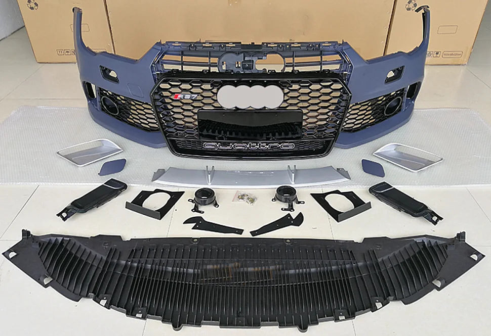 Auto Body System RS7 Type Car Bumper With Grill For  A7 2016-2018 Facelift RS7 Front Bumper Body Kit