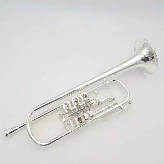 BDK-600S Silver plated professional B flat trumpet flat key trumpet with mouthpiece case wind instruments