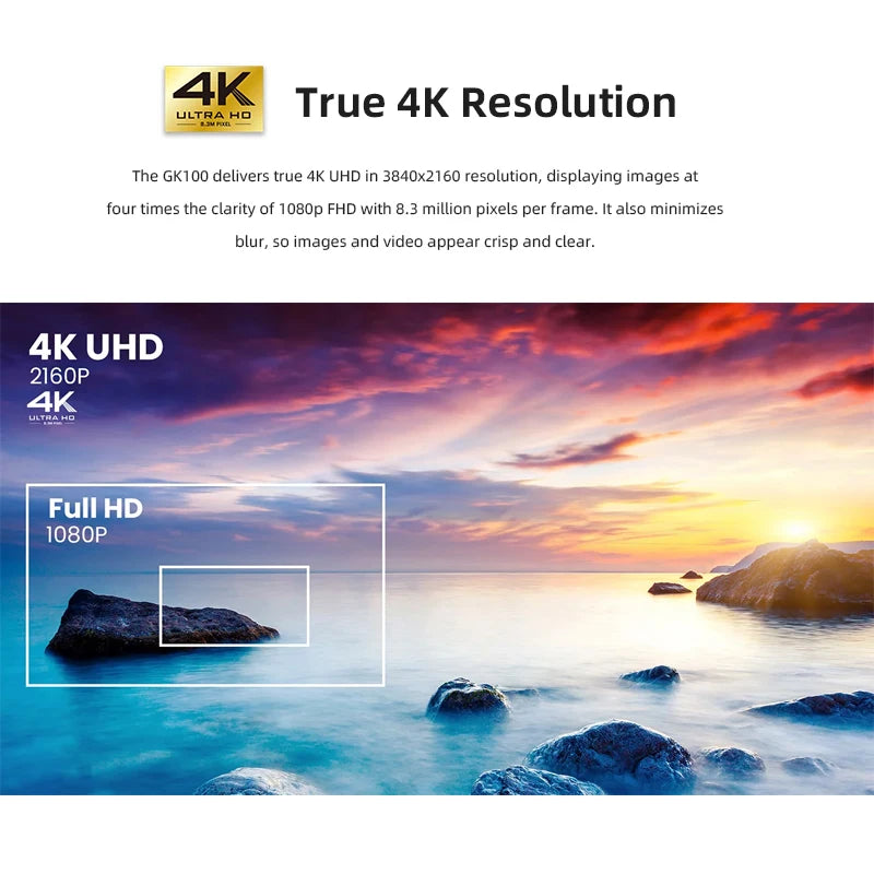 BENQ GK100 4K Short Throw Projector 3840×2160 Video Beamer LED DLP MEMC Rec.709 Home Theater