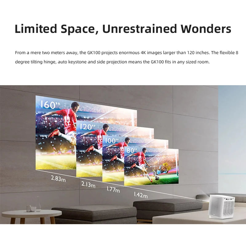 BENQ GK100 4K Short Throw Projector 3840×2160 Video Beamer LED DLP MEMC Rec.709 Home Theater