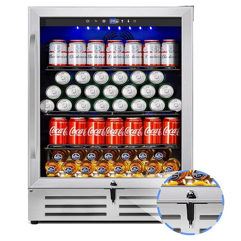 Bacchus 100 Letres High End Wine And Beverage Coolers Single Zone Stainless Steel Wine Cellar Fridge