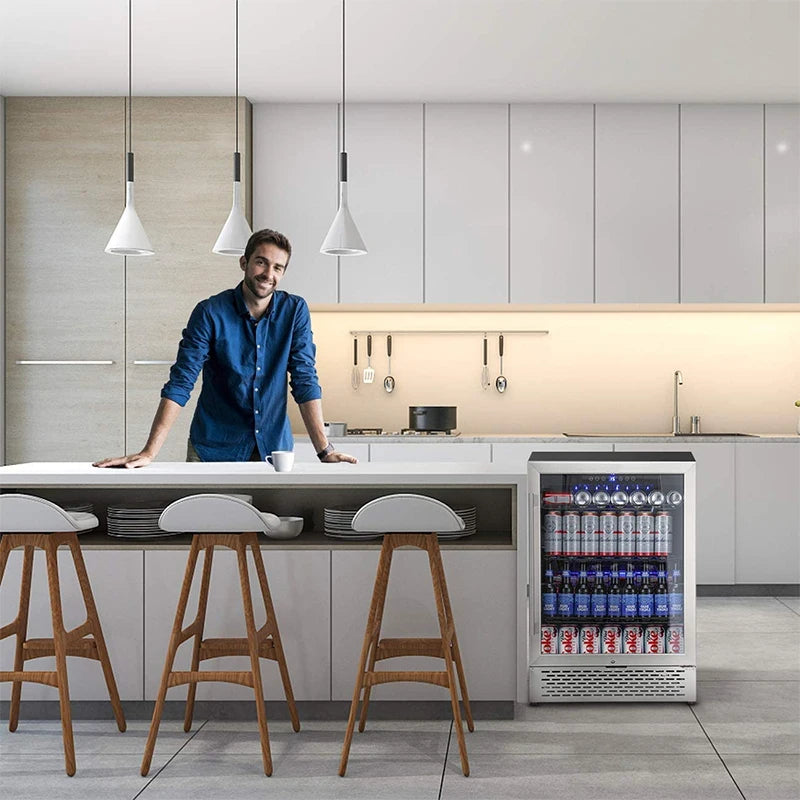 Bacchus 100 Letres High End Wine And Beverage Coolers Single Zone Stainless Steel Wine Cellar Fridge