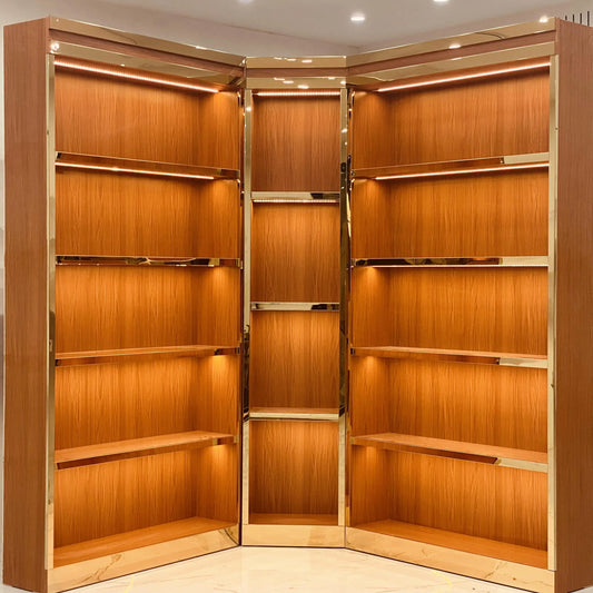 Bag Live Room Display Cabinet Stainless Steel Phnom Penh Display Cabinet Shoe Display Shelf Customized Bag Cabinet with Lights