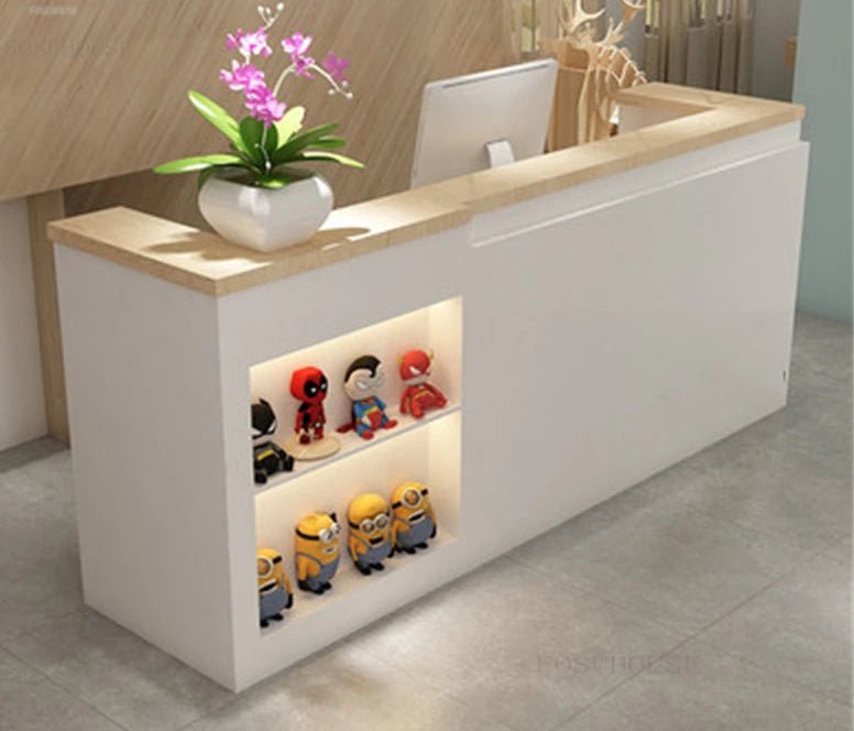 Bar Cashier Counter Company Front Reception Desks Welcome Desk Office Furniture Barber Shop Clothing Store Cashier Counter