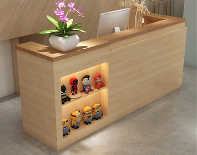 Bar Cashier Counter Company Front Reception Desks Welcome Desk Office Furniture Barber Shop Clothing Store Cashier Counter