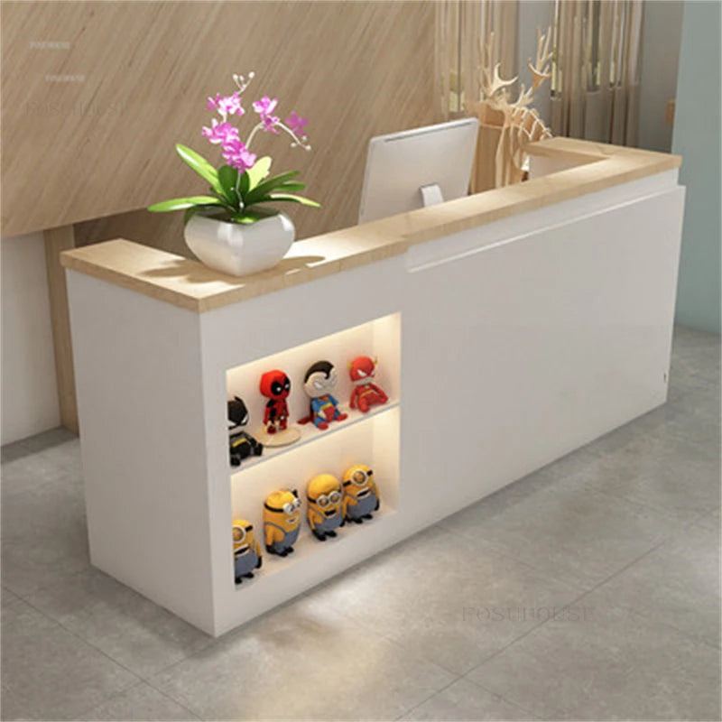 Bar Cashier Counter Company Front Reception Desks Welcome Desk Office Furniture Barber Shop Clothing Store Cashier Counter