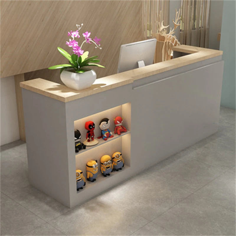 Bar Cashier Counter Company Front Reception Desks Welcome Desk Office Furniture Barber Shop Clothing Store Cashier Counter