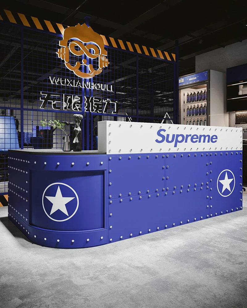 Bar cashier commercial store creative clothing store hair salon gym wrought iron industrial wind reception desk