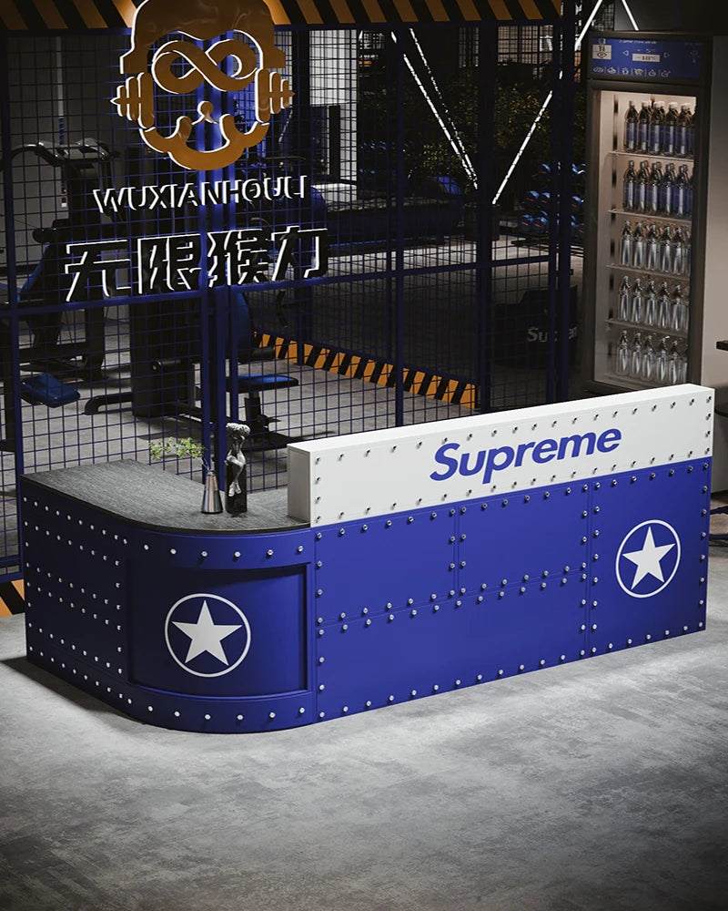 Bar cashier commercial store creative clothing store hair salon gym wrought iron industrial wind reception desk