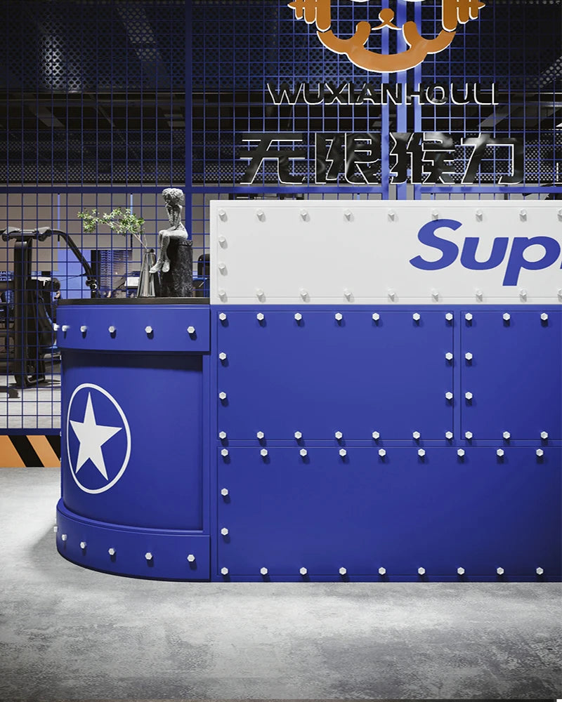 Bar cashier commercial store creative clothing store hair salon gym wrought iron industrial wind reception desk