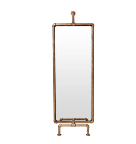 Barber and hairdresser's mirror table cabinet integrated retro hair salon net red mirror wall mounted