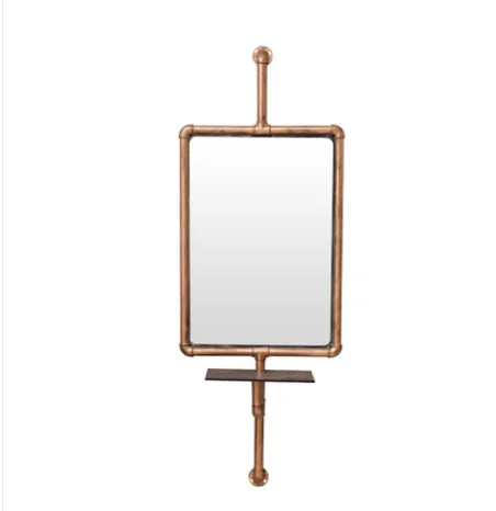 Barber and hairdresser's mirror table cabinet integrated retro hair salon net red mirror wall mounted