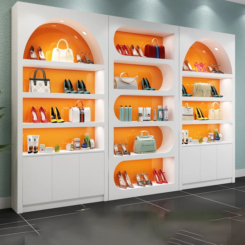 Beauty salon product cabinet, cosmetics display cabinet, baking paint live broadcast room cabinet, shoe bag display cabinet, bar