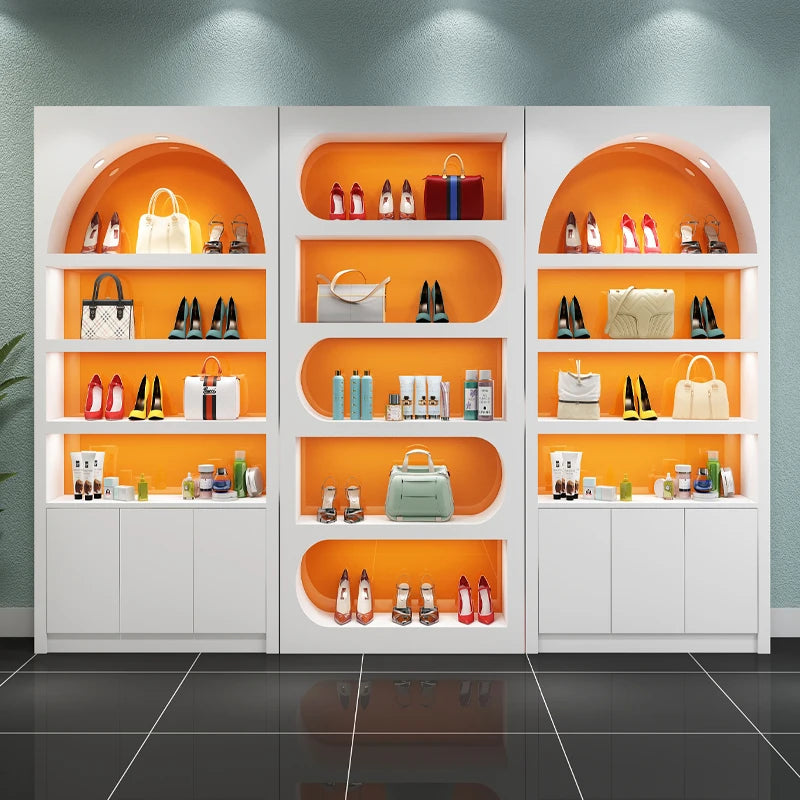 Beauty salon product cabinet, cosmetics display cabinet, baking paint live broadcast room cabinet, shoe bag display cabinet, bar
