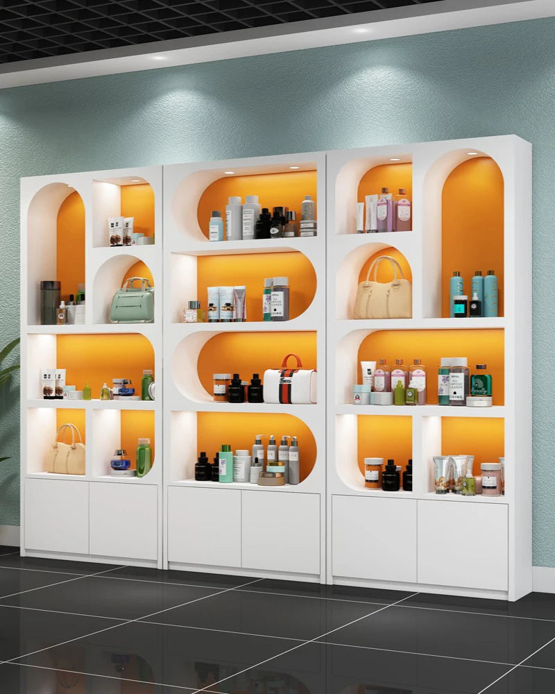 Beauty salon product cabinet, cosmetics display cabinet, baking paint live broadcast room cabinet, shoe bag display cabinet, bar