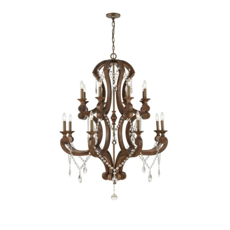 Bed Breakfast Resort Villa  Dining-Room Lamp French Country Design Solid Wood Distressed Cafe Bedroom Chandelier