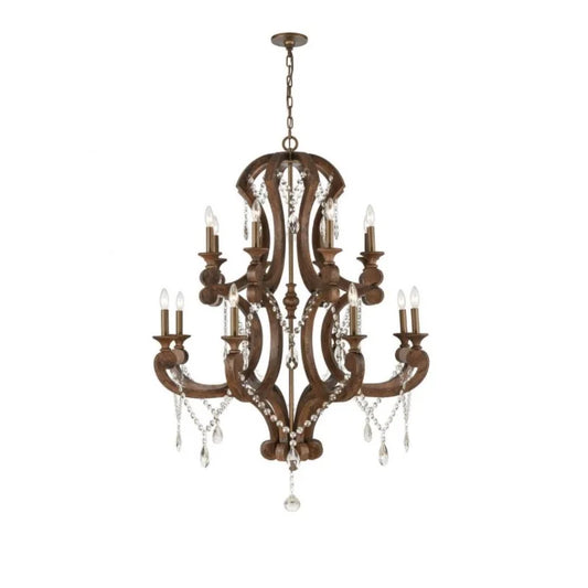 Bed Breakfast Resort Villa  Dining-Room Lamp French Country Design Solid Wood Distressed Cafe Bedroom Chandelier