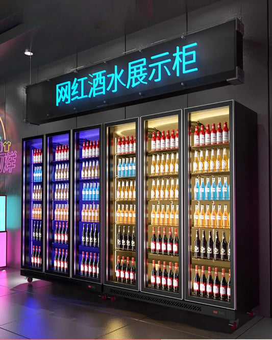 Beer cabinet, refrigerated display cabinet, four door refrigerator, commercial bar freezer, supermarket fresh-keeping cabinet, t