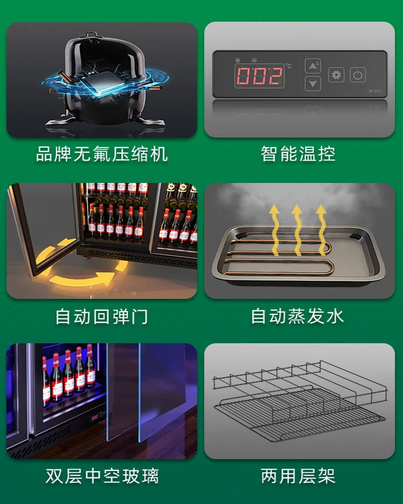 Beer cabinet, refrigerated display cabinet, four door refrigerator, commercial bar freezer, supermarket fresh-keeping cabinet, t