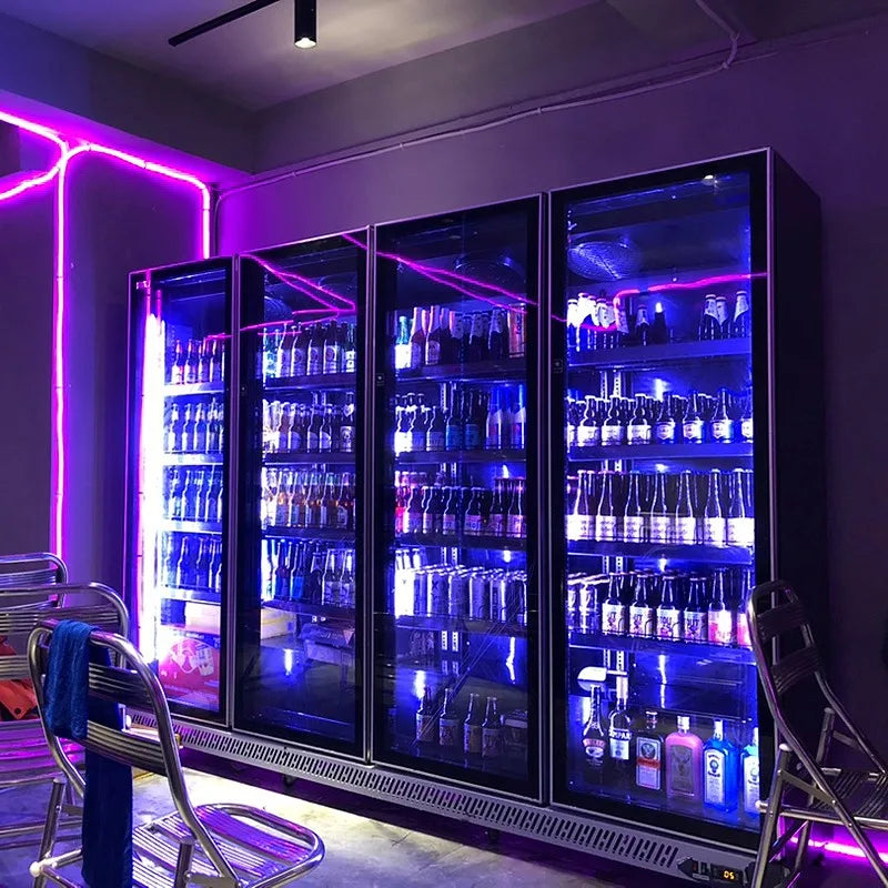 Beer display cabinet drinks online celebrity freezer bar refrigerator supermarket refrigeration fresh-keeping four-door commerci